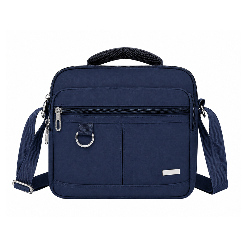 (image for) 2454 Navy Twin Top Zip Landscape X-Body Bag / 2 Front Zip (New)